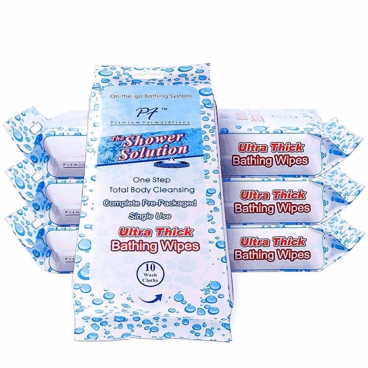 No Rinse Bathing Wipes - 10 wash cloths per pack