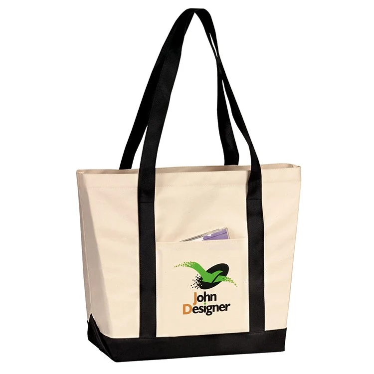 Two-Tone Carry-All Tote, custom tote bag with logo imprint 1