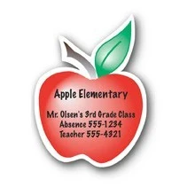 USA Made Premium UV Window Micro-Suction Cling Decal (3.675"x2.675") Apple Shape 1
