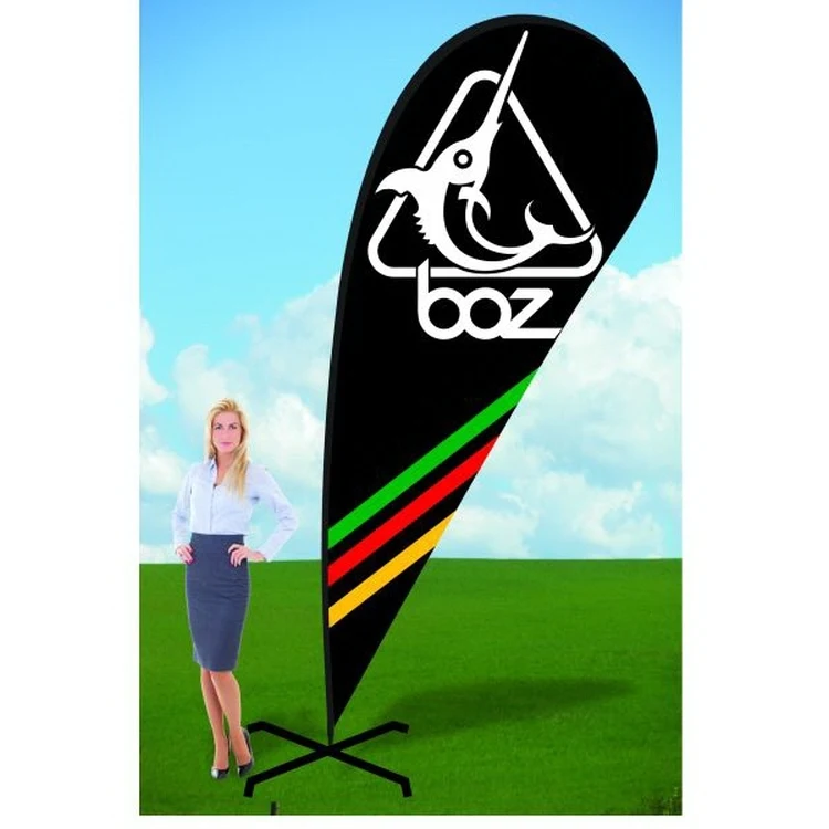 12ft Tear Drop Flag with X Stand-Double 1