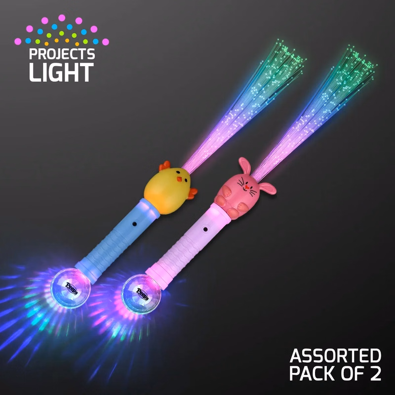 Light Up Easter Wands, Bunny and Chick Assorted Pack of 2