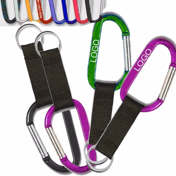 6CM Carabiner Keychains with Nylon Straps