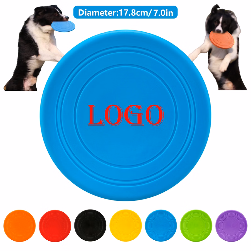 Dog Lover's Gift Flying Disc - Non-Toxic TPR Training Disc with 7 Vibrant Colors (Vet Recommended)