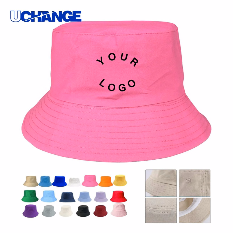 Flat Top Cotton Bucket Hat Headwear for Sun Shade