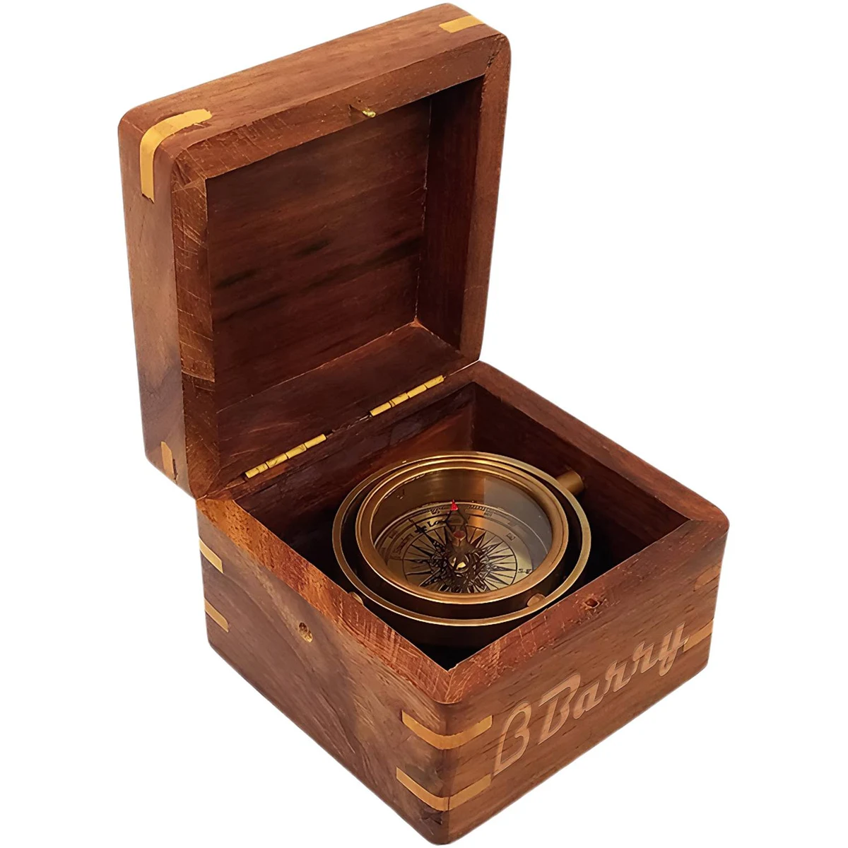 Wooden Box Compass 1