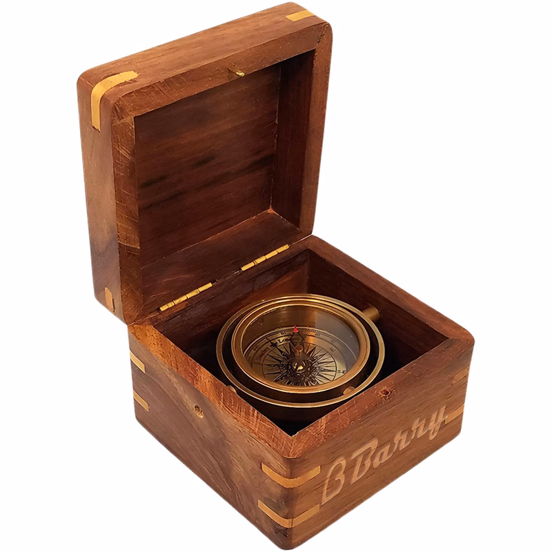 Wooden Box Compass