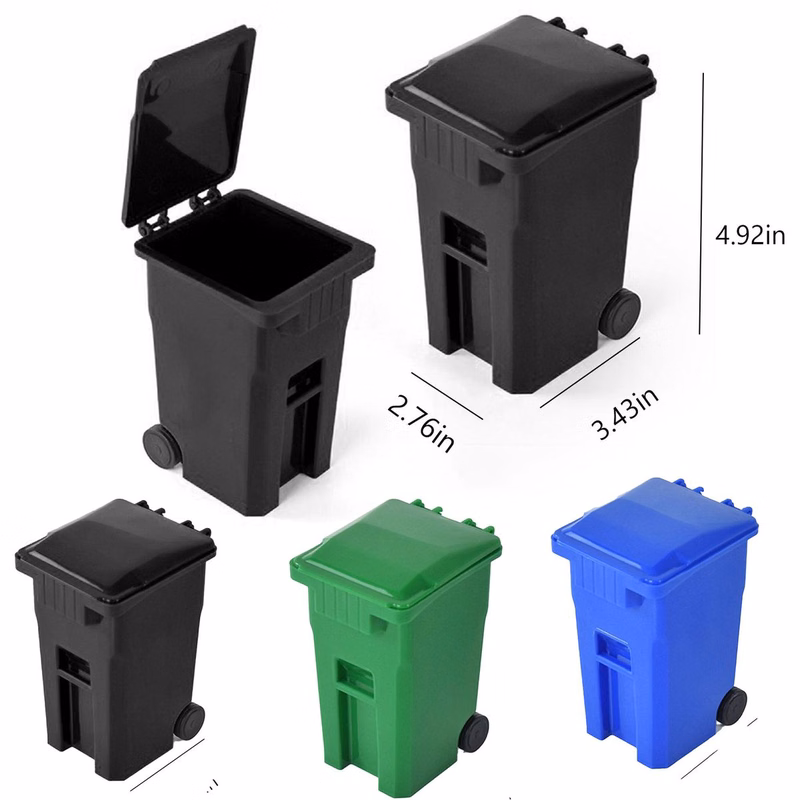 Plastic Trash Can-Shaped Desk Organizer