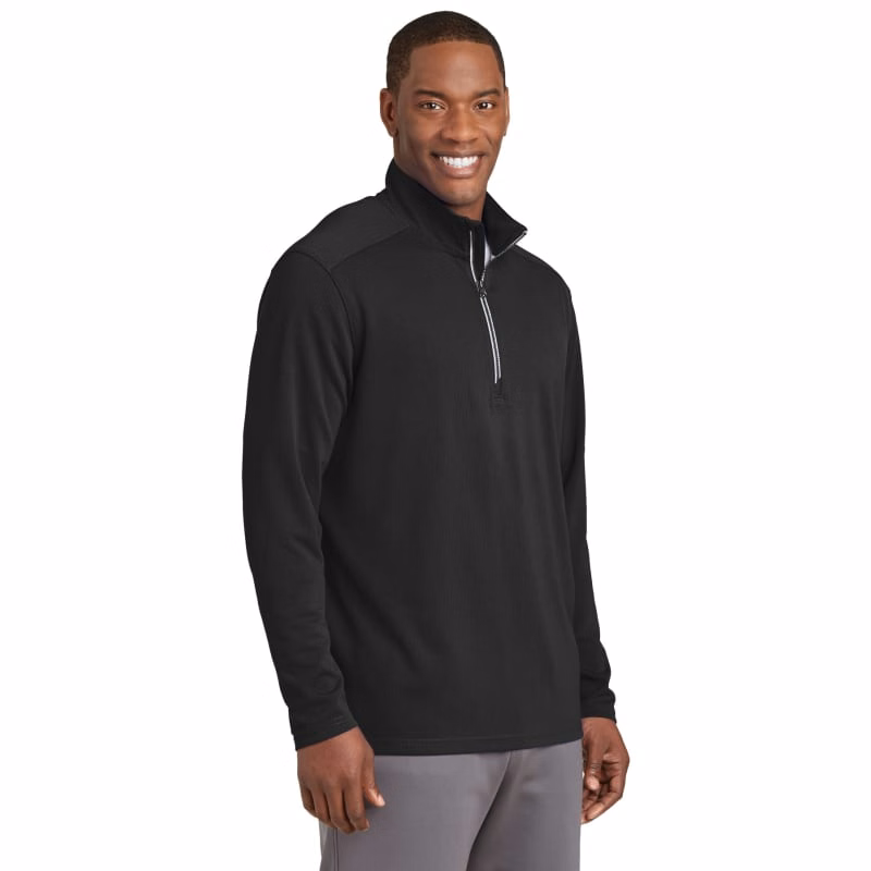 Sport-Tek Sport-Wick Textured 1/4-Zip Pullover.