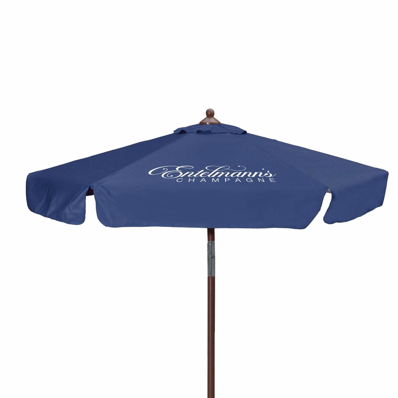 7' Wood Look Tilting Market Umbrella Kit with Valance (1 Imprint)