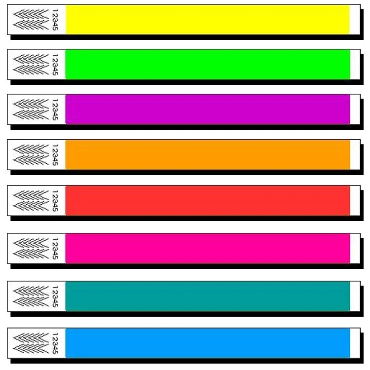 3/4" Tyvek Wristband - Neon Colors 1
