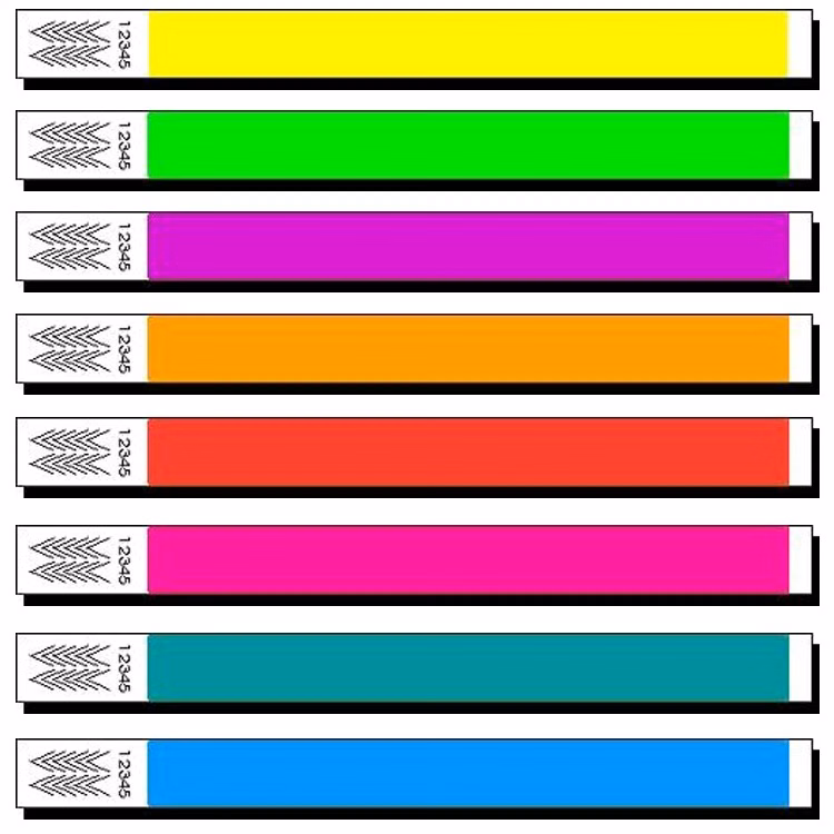 3/4" Tyvek Wristband - Neon Colors