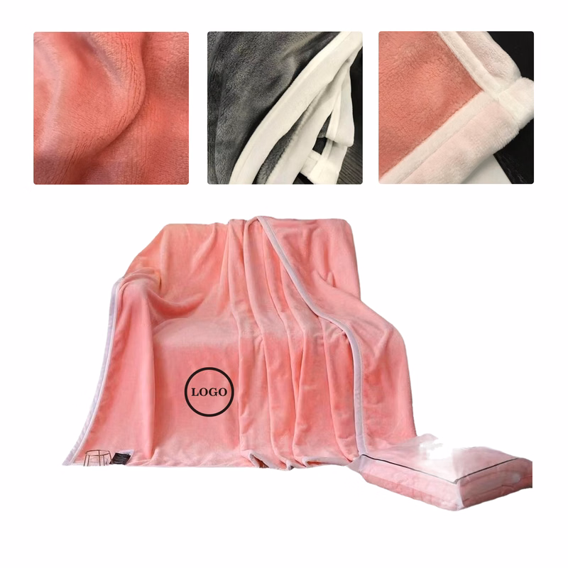 MOQ50 Personalized Flannel Blanket with Custom Embroidery