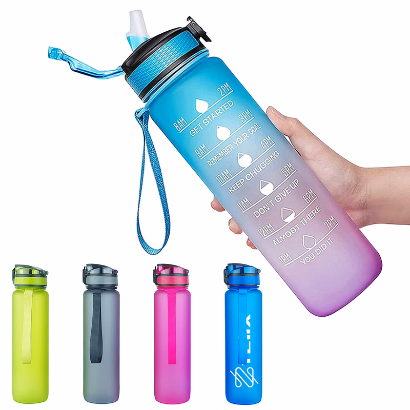 32 Oz. Motivational Water Bottle With Time Marker