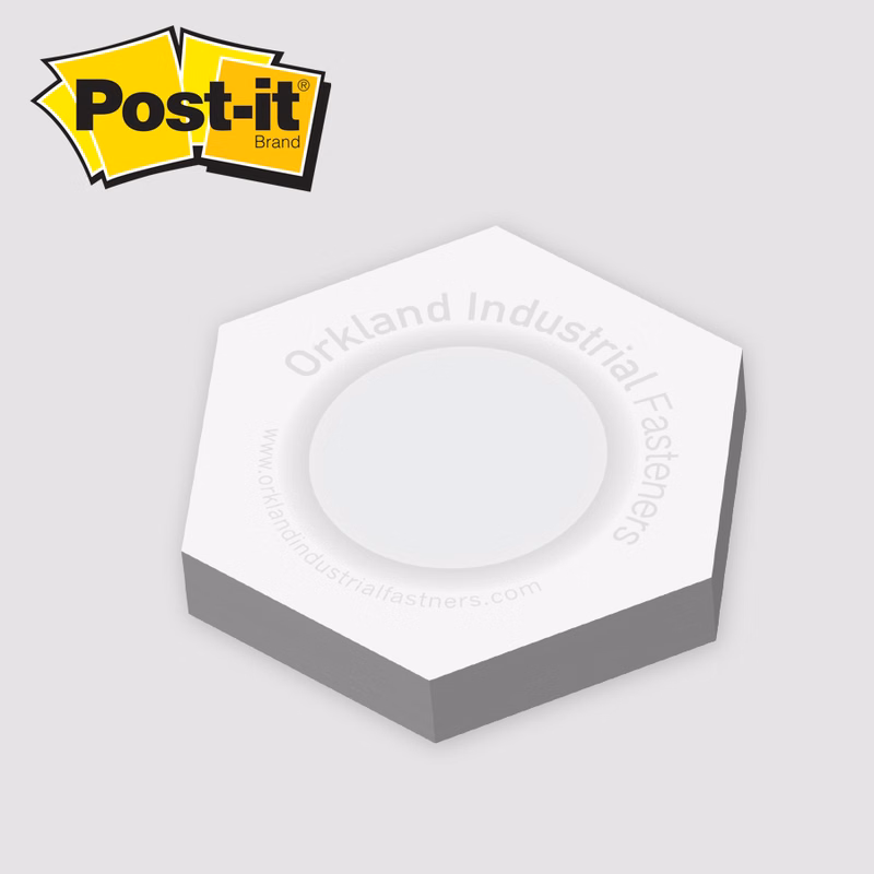 Post-it® Custom Printed Notes Cubes — Hexagon Slim Cube -