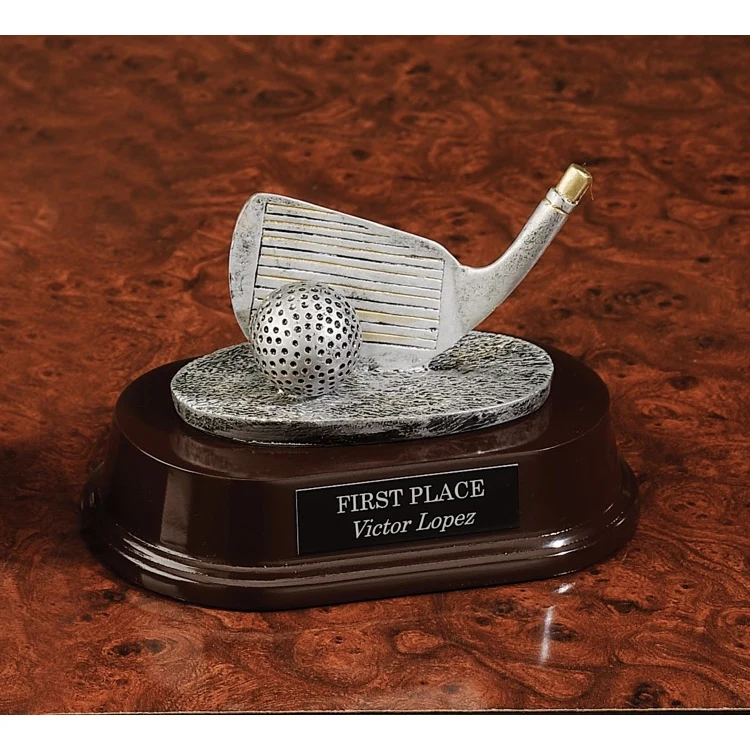 Resin Golf Club In Pewter Trophy 1