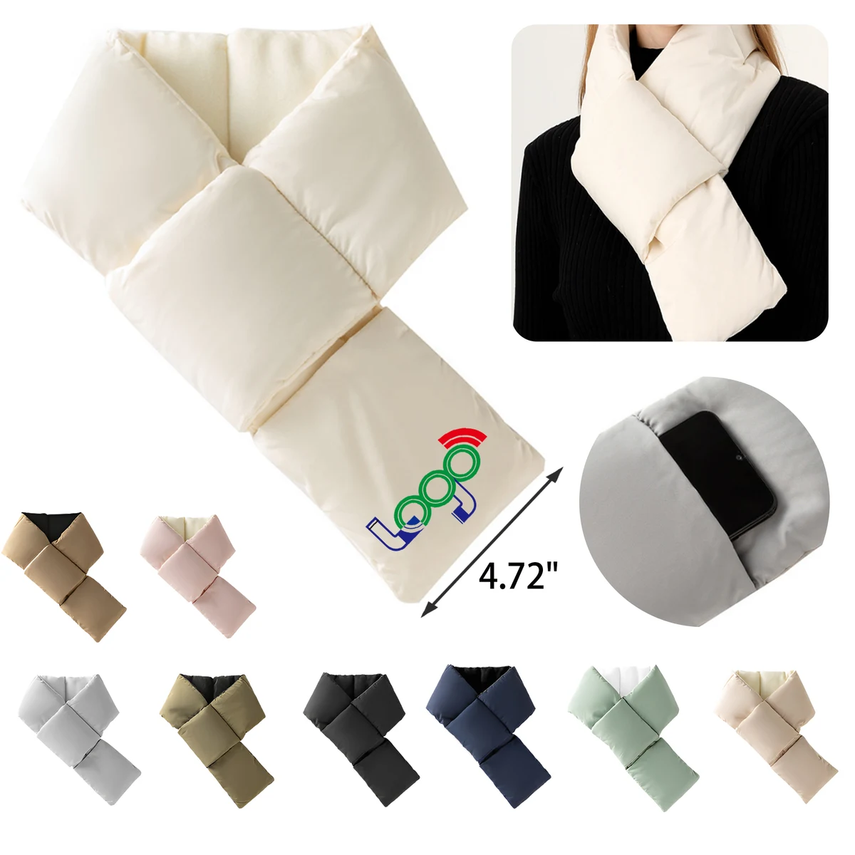 MOQ 50 PCS Puffer Soft Winter Scarf 1