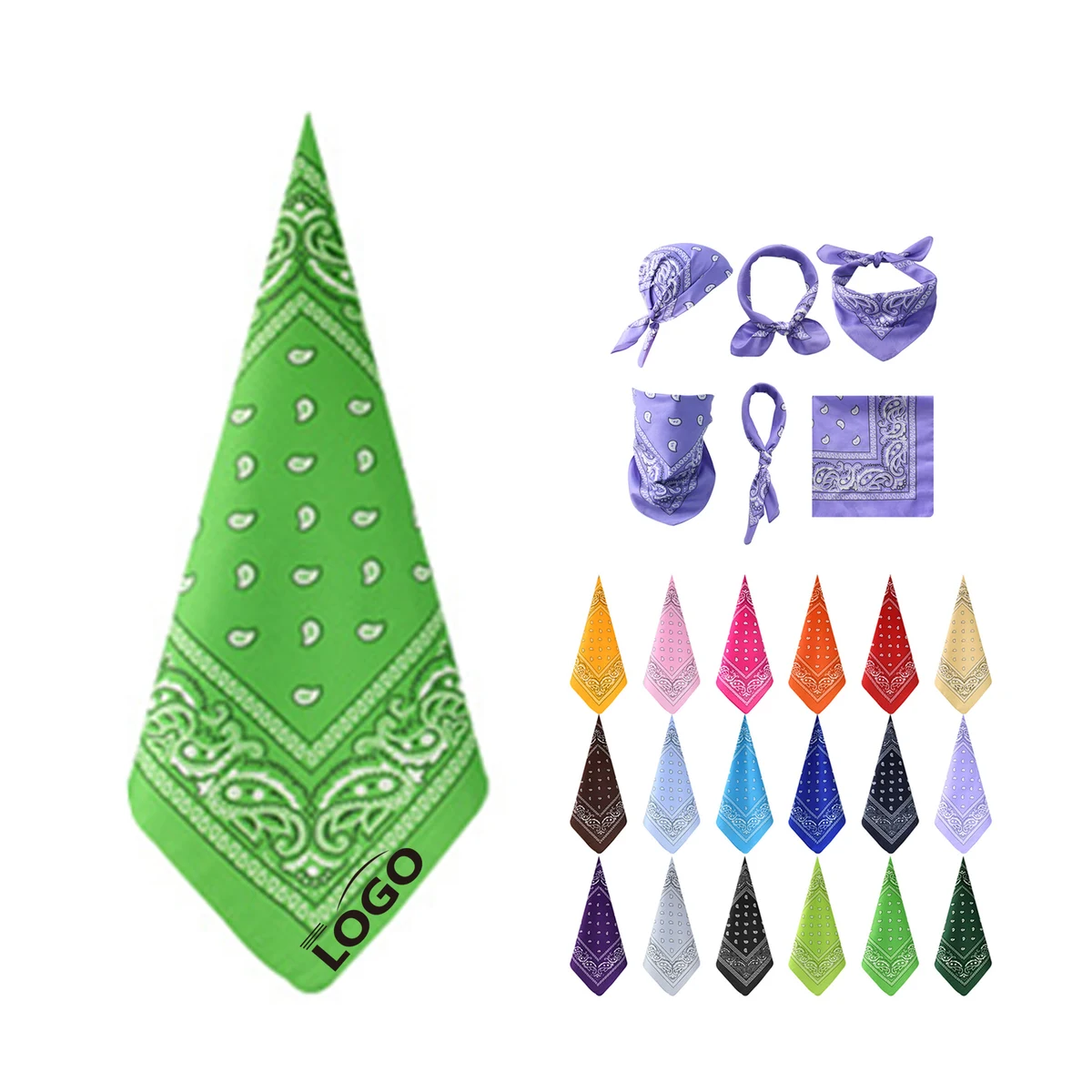 Printed Square Bandana 22"x22" 1