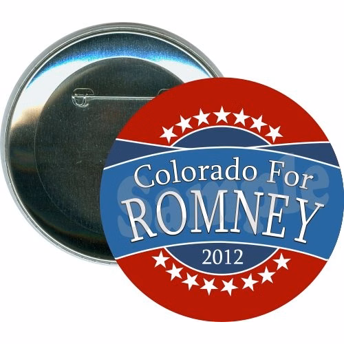 Colorado For Romney 2012, Political Button