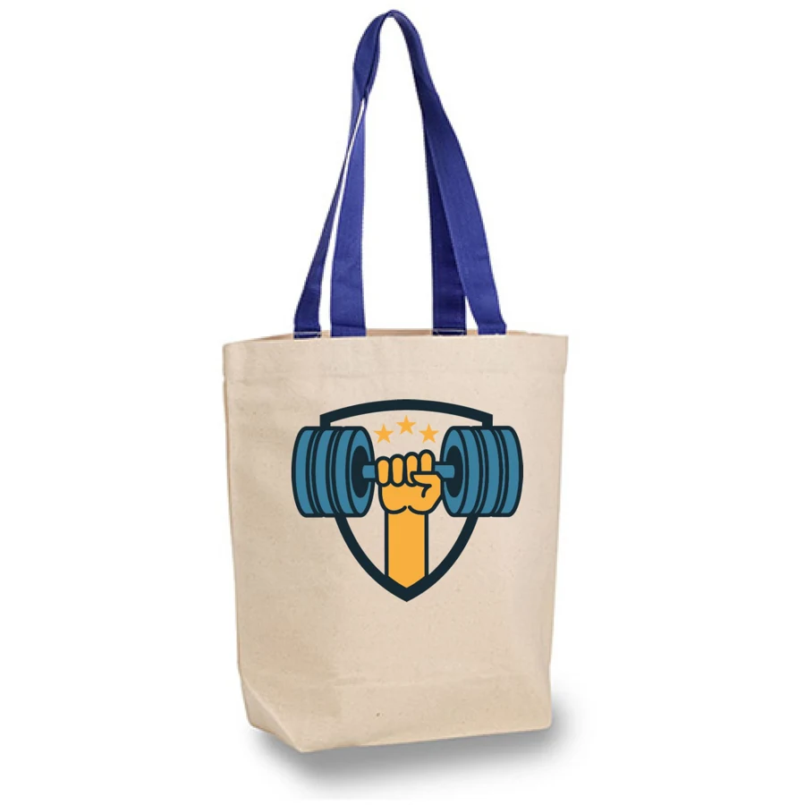 Sublimation 12 oz Poly Canvas Tote Bag - 15"W x 16" H x 4"G, custom tote bag with logo imprint 1