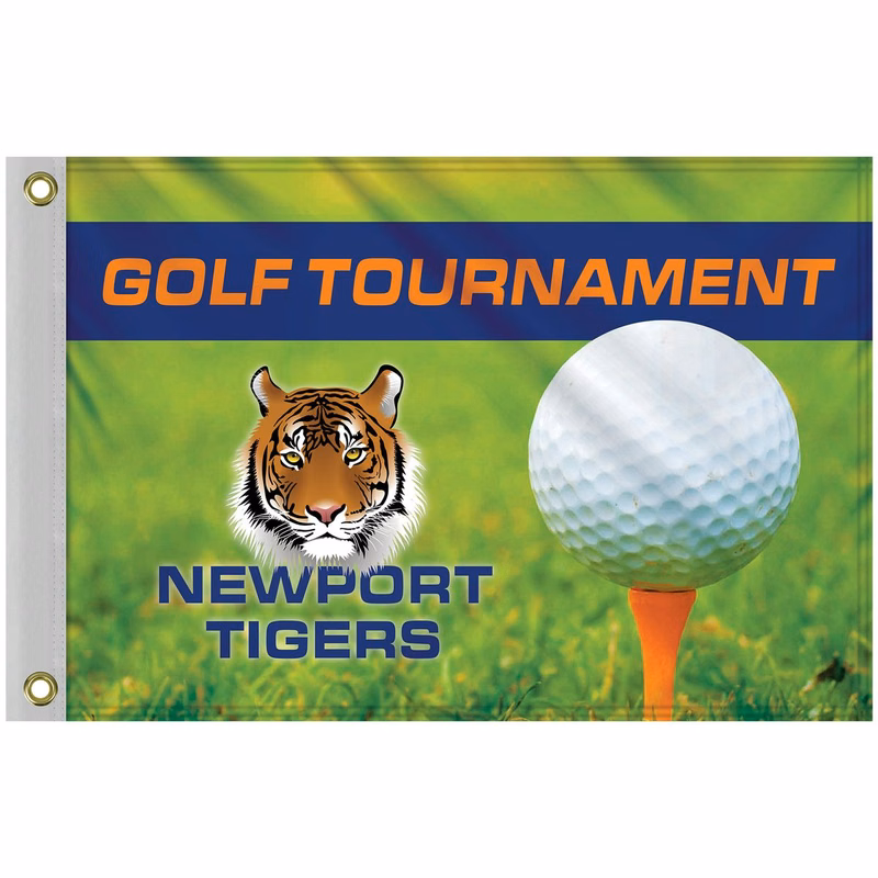 14" x 20" Custom Single Reverse Knitted Polyester Golf Flag with Heading & Grommets