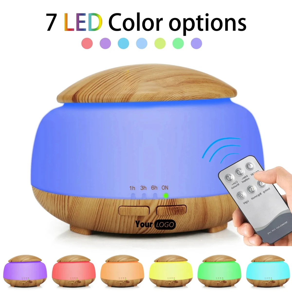 300ml Cool Mist Humidifier with 7 Color LED Lights Changing 1