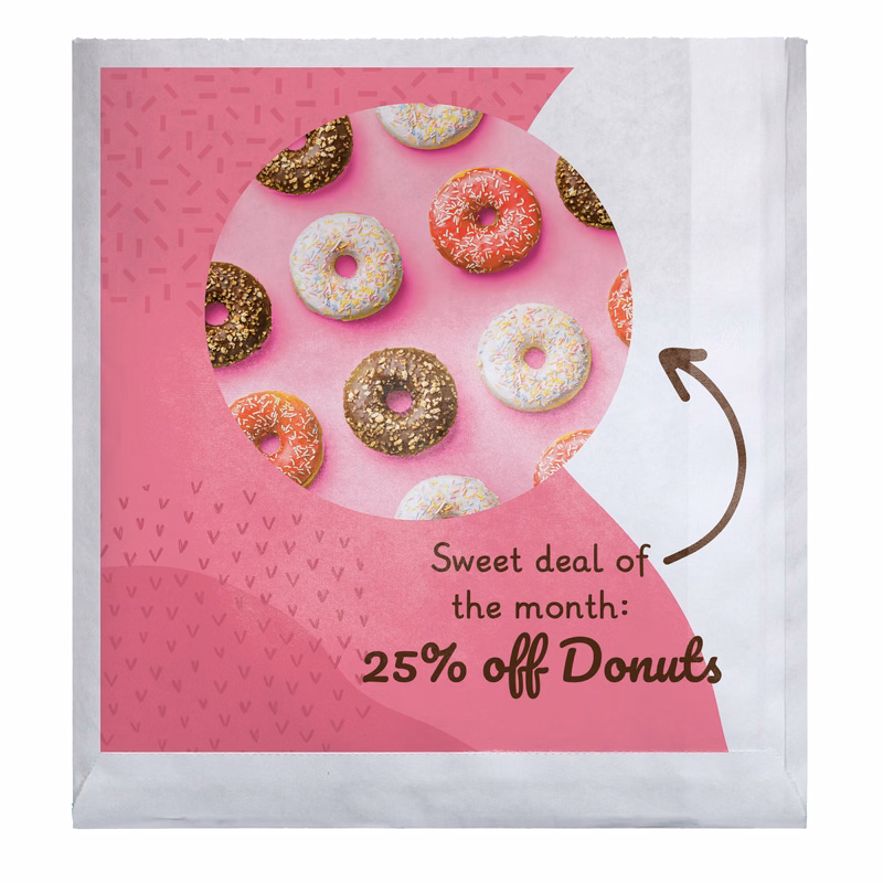Full Color 2-Sided Food Safe Merchant Paper Bags (7.5" x 7.5")