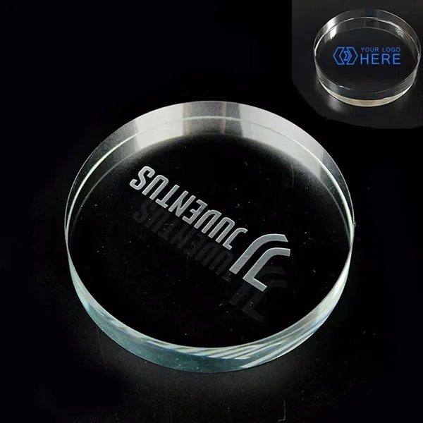 3.5" Crystal Round Paperweight