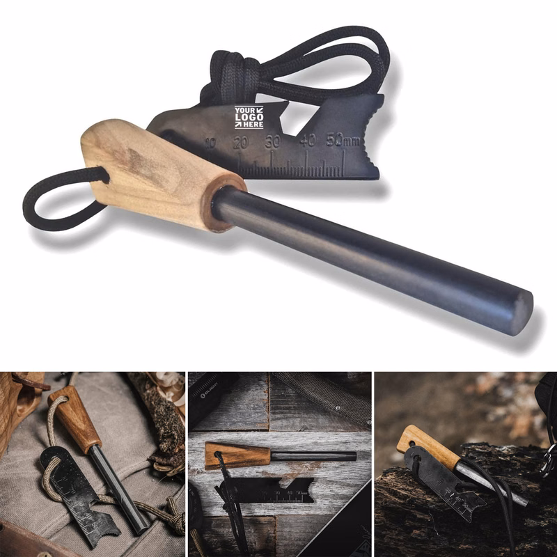 Handcrafted Wood Handle Traditional Ferro Rod Fire Starter