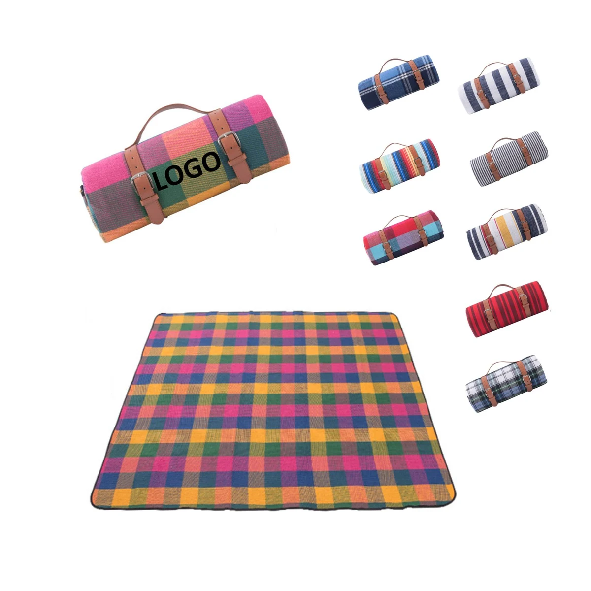 Leather Straps Outdoor Picnic Mat 1
