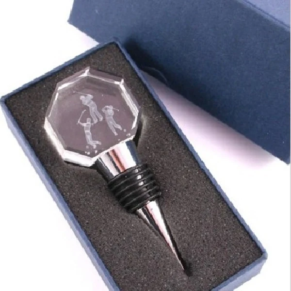 Golfer Crystal Wine Bottle Stopper 1