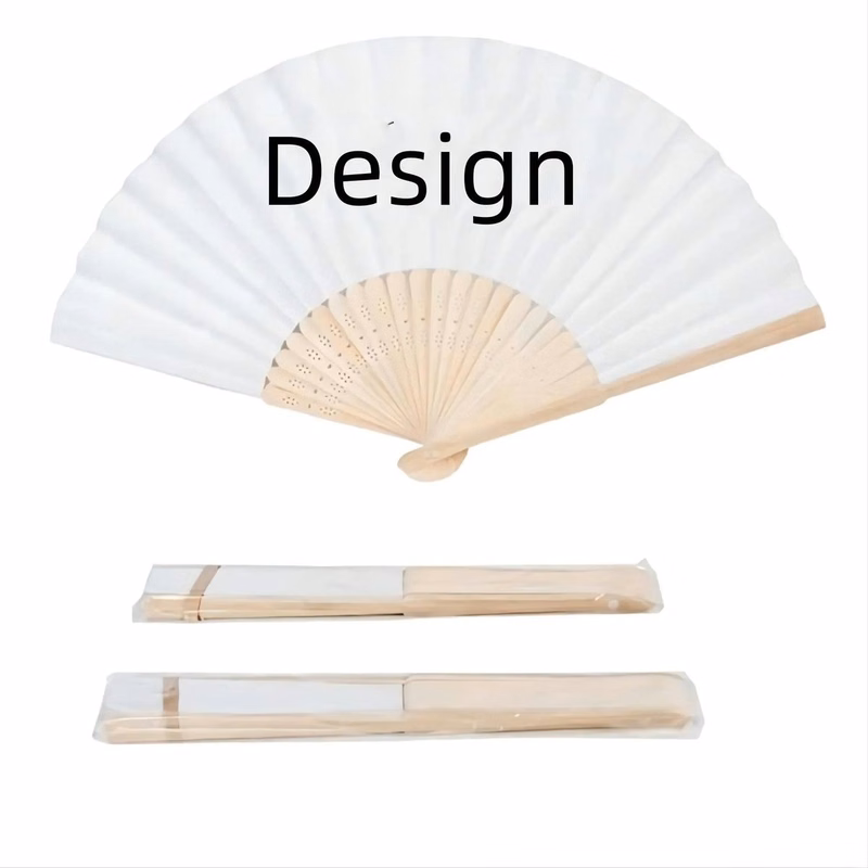 Full-Color Folding Bamboo Paper Hand Fan