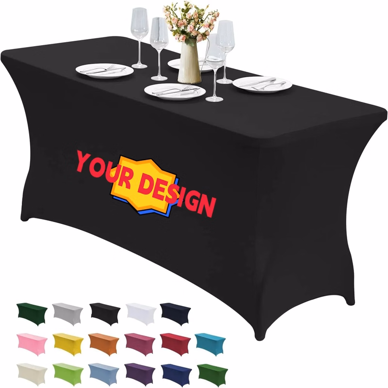 Washable 4FT Stretch Wrinkle Resistant Table Cover
