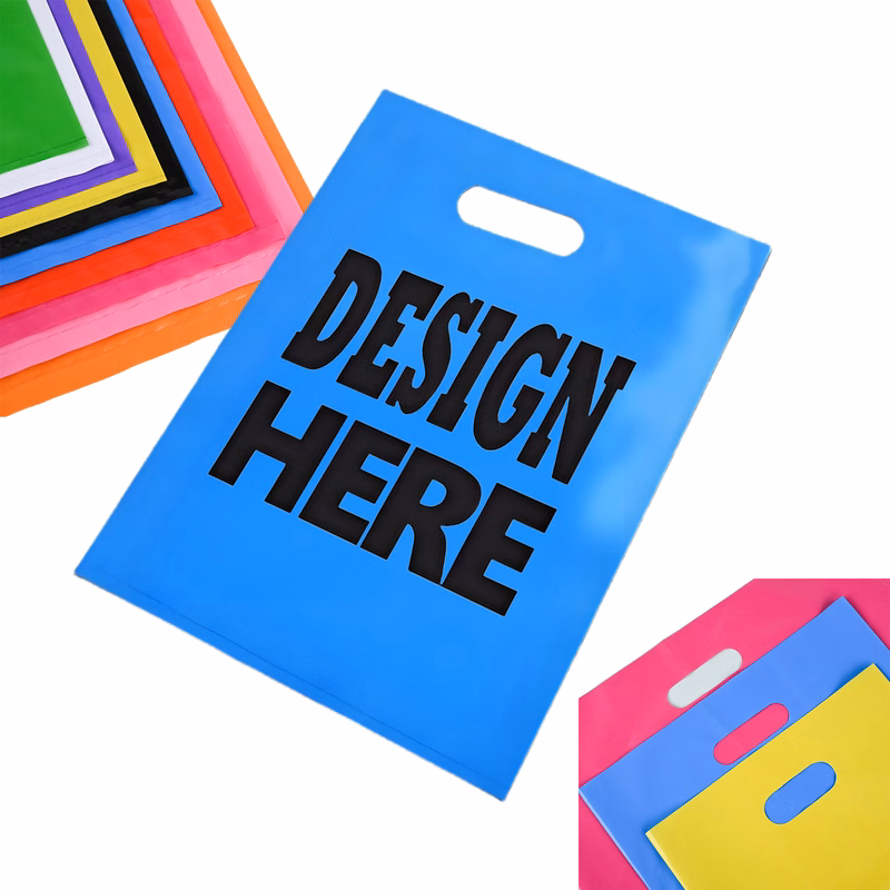 Custom Die Cut Handle Plastic Shopping Bag