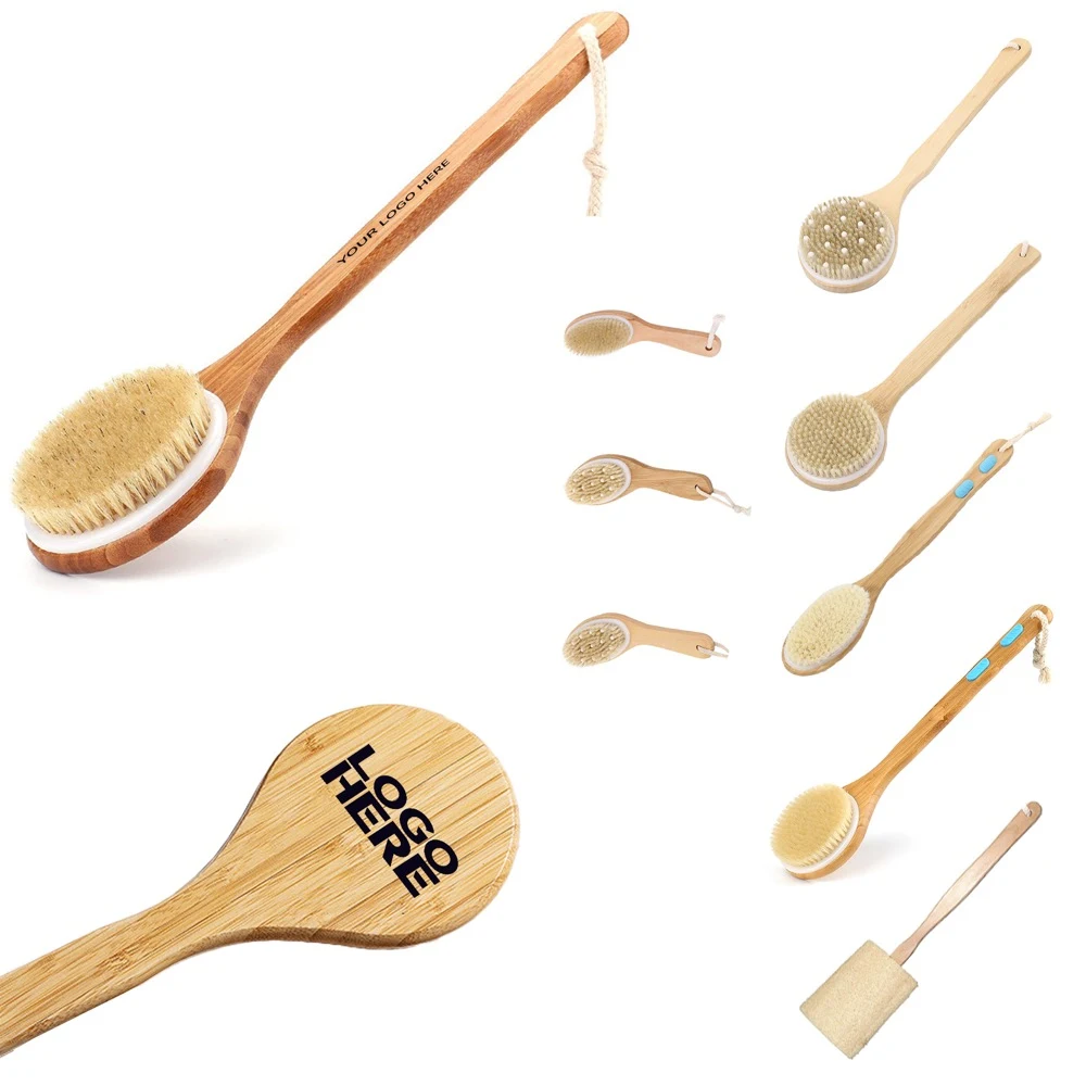Wooden Bath Brush With Long Handle 1