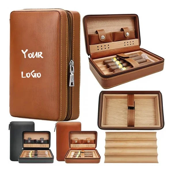 Portable Leather Travel Cigar Humidor For Accessories Gift 1