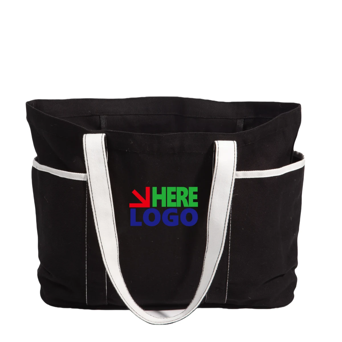 Two-Tone Canvas Tote bag, custom tote bag with logo imprint 1