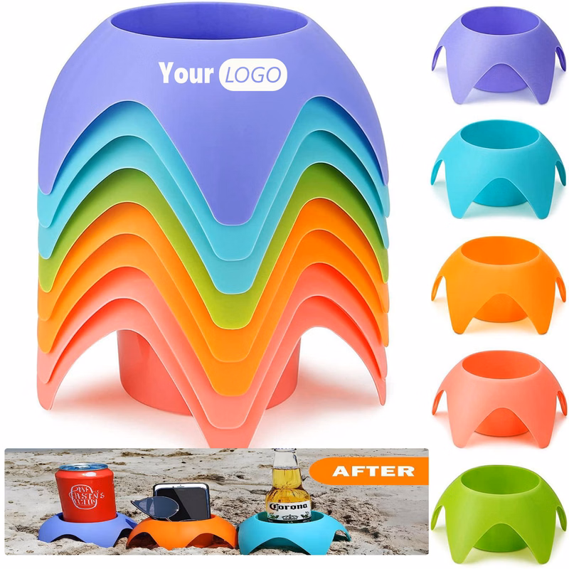 Portable Beach Drink Tray with Cup Holders