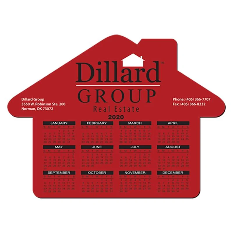 House Shaped Custom Calendar Mouse Pad 1/16" Rubber Base 1