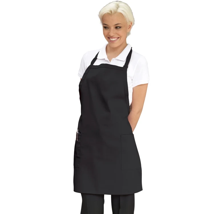 Black Deluxe Long Bib Apron 1