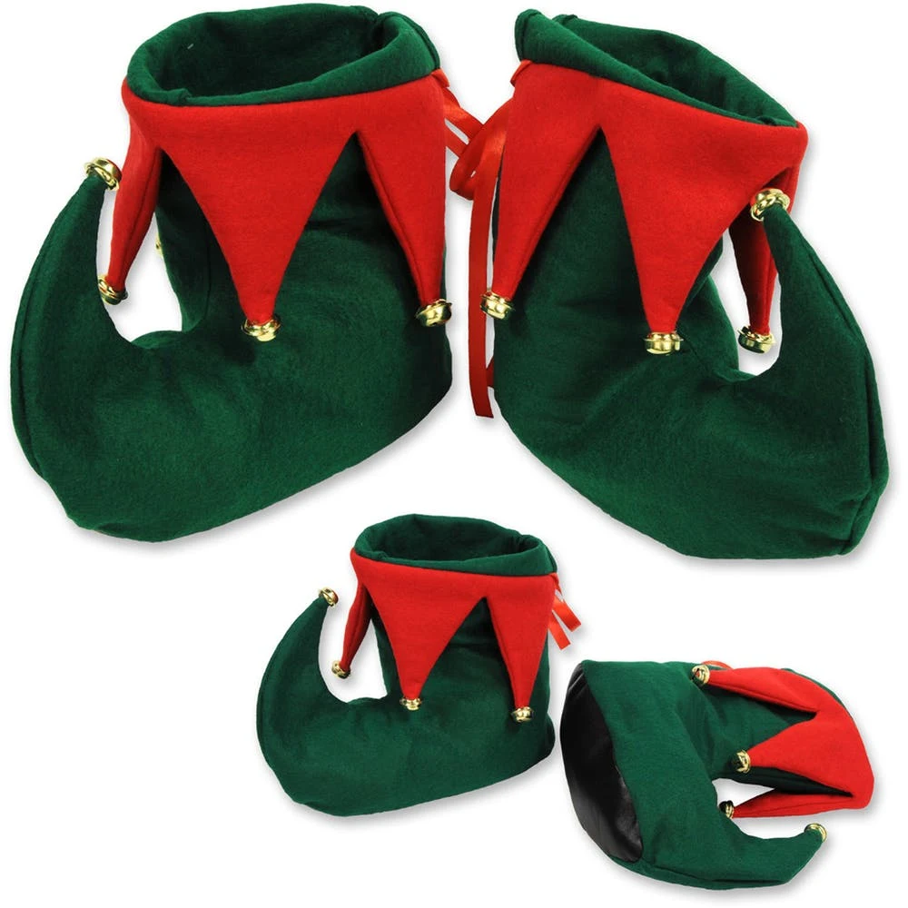 Elf Boots - One Size Green and Red 1