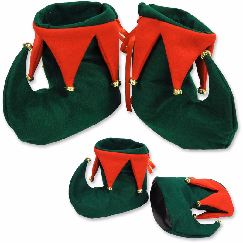Elf Boots - One Size Green and Red