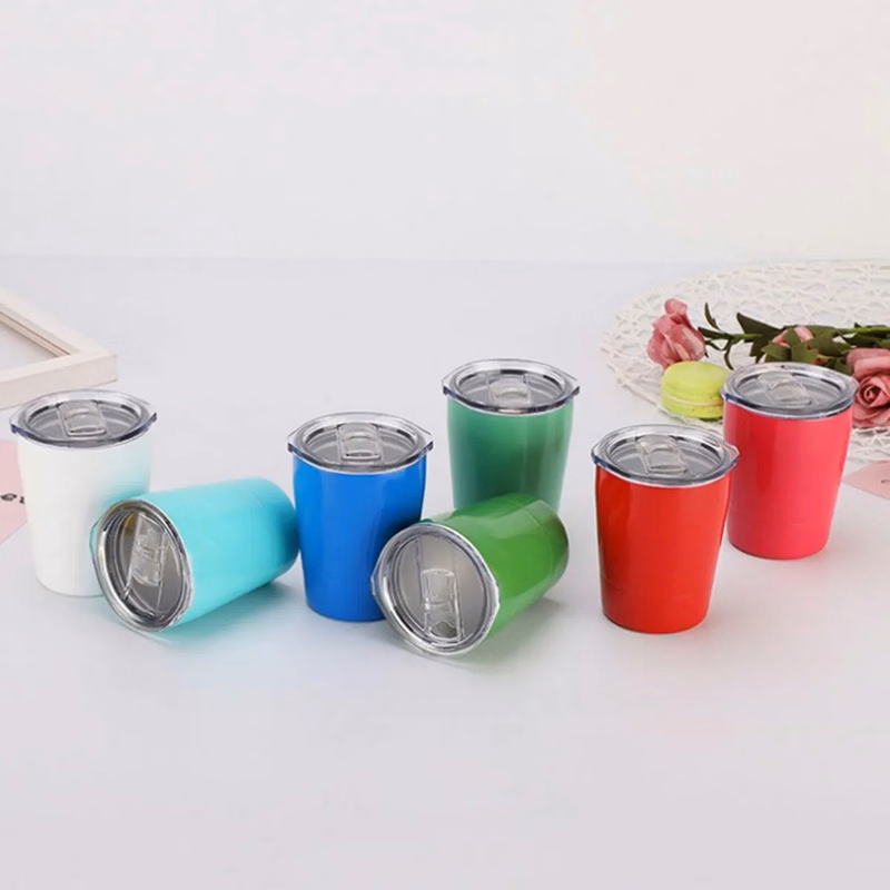 8 Oz Coffee Tumbler Stainless Steel Kids Milk Mug With Lid