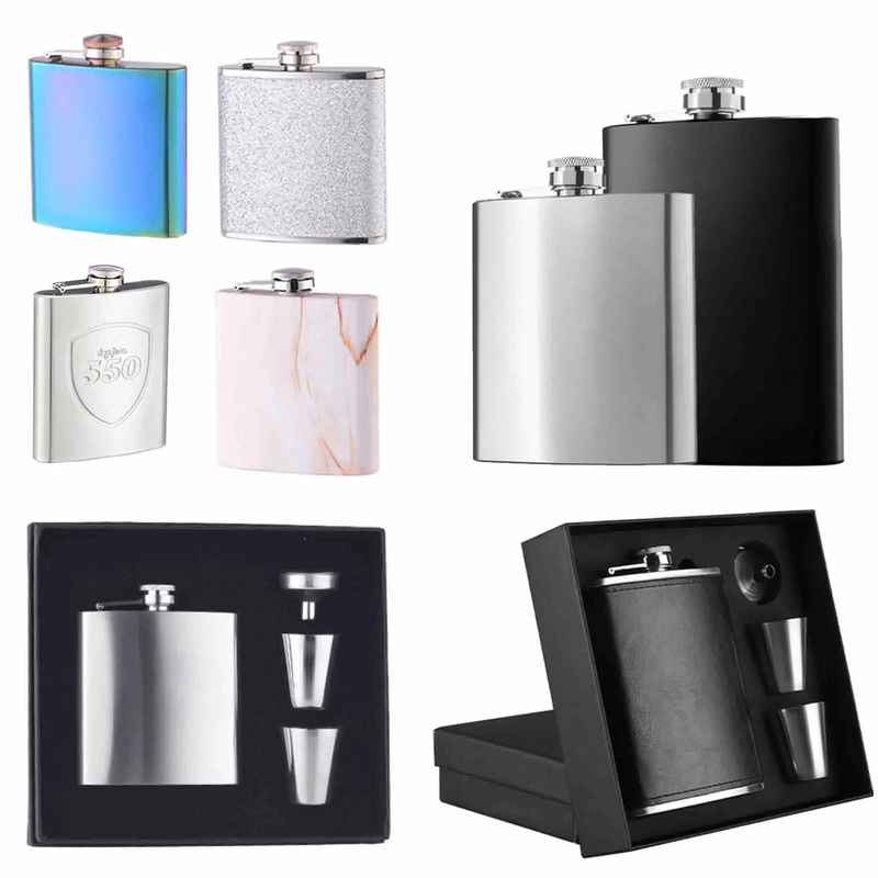 Stainless Steel Wine Pot Hip Flask Gift Set