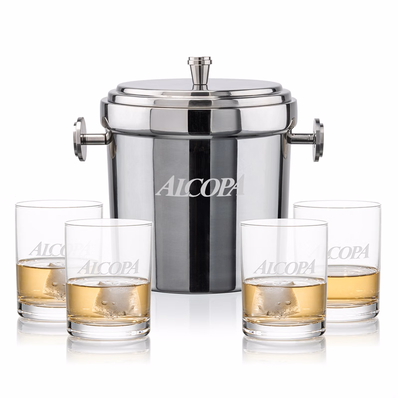 Milano Ice Bucket & Monterey On-the-Rocks Set