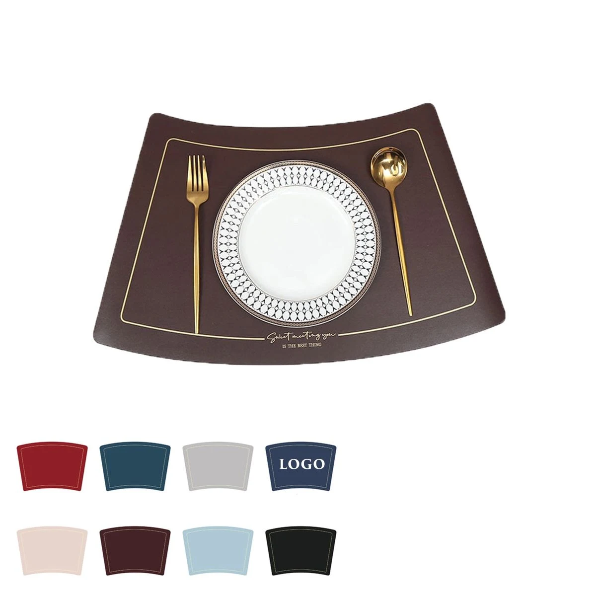 Flabellate Leather Placemat Dining Table Mats MOQ 10PCS 1