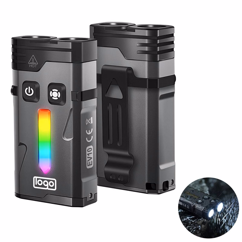Mini USB Keychain Flashlight - High-Lumen Dual-Mode RGB