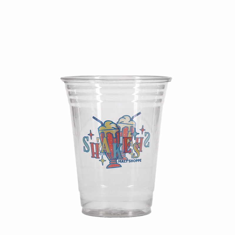 16/18 oz Soft Sided Plastic Cup Clear Hi-Speed Print