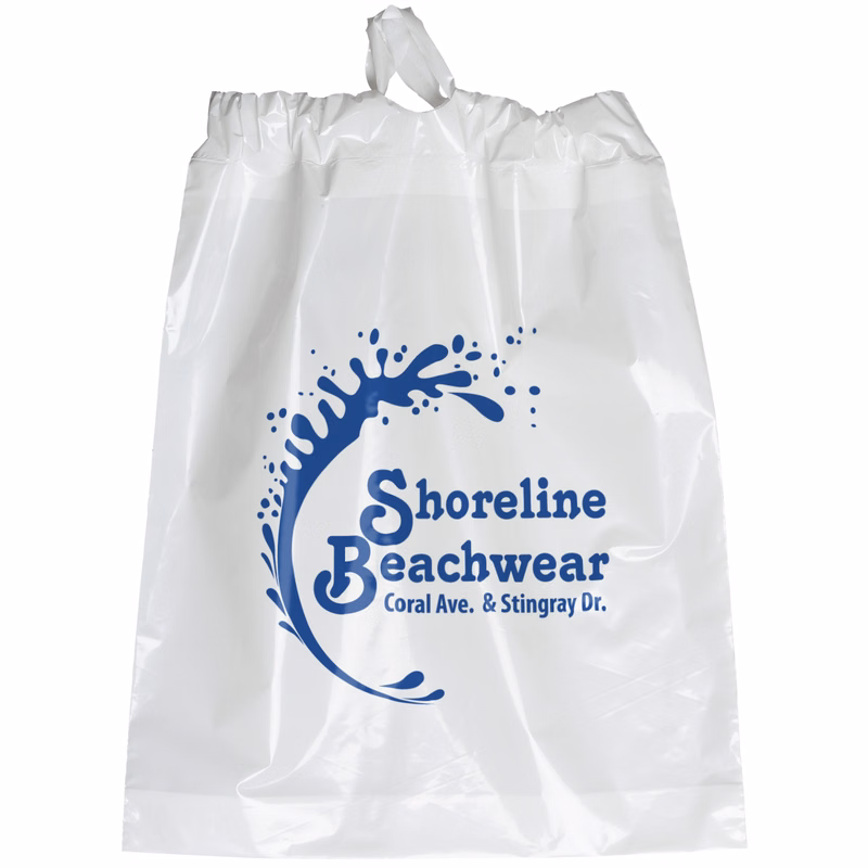 Poly-Draw Bag - 12W x 15H x 3 - Flexo Ink Print