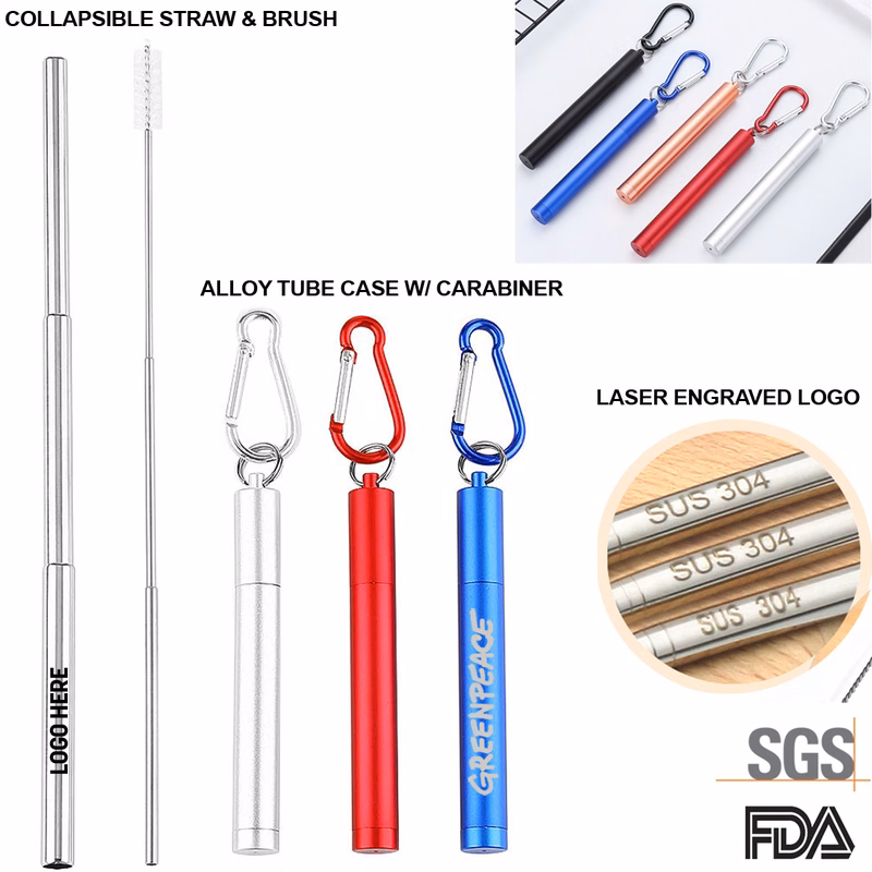 PocketSip Collapsible Stainless Straw Kit