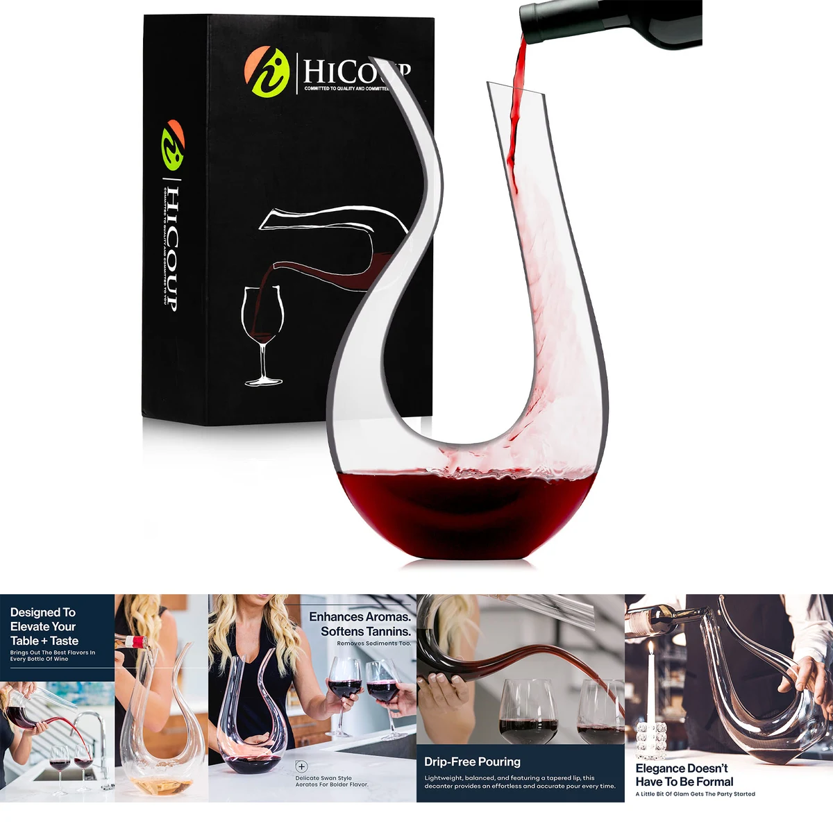 Red Wine Decanter with Aerator 1